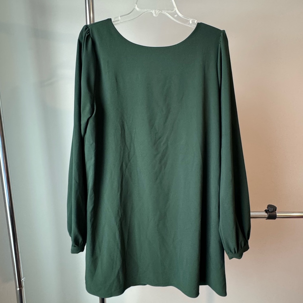 Lulu's Forest Green Long Sleeve Shift Dress